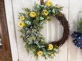 Hydrangea and Yellow Ranunculus