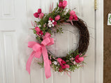Chiffon Bow/Pink Tulips