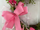 Chiffon Bow/Pink Tulips