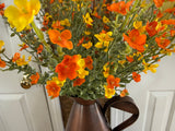 Copper Vase/Yellow & Orange flowers