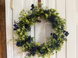 Blueberries/Navy Blue Flowers