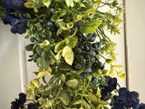 Blueberries/Navy Blue Flowers