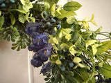 Blueberries/Navy Blue Flowers