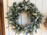 Lambs Ear, Greenery, Assorted Blue Flowers