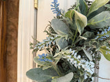 Lambs Ear, Greenery, Assorted Blue Flowers
