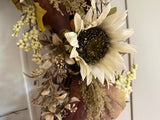 Cream Sunflowers/Two Pumpkins