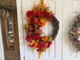 Happy Fall-Mums-Leaves-Ferns
