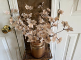 Beige Fall Leaves-Gold Vase