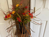 Black Vase-Fall Wild Flowers