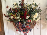 Patriotic Vintage Hanging Basket