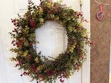 Fall Eucalyptus with cranberries