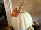 White Pumpkin with a Touch of Gold