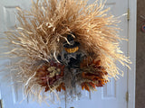 Pumpkin Head Scarecrow Wreath
