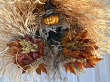 Pumpkin Head Scarecrow Wreath