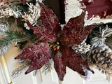 Burgundy Birdhouse in a Winter Wonderland