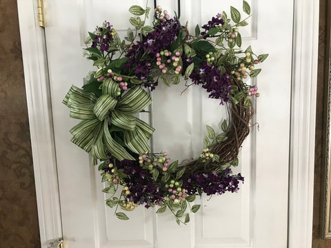 Lilacs that are deep purple and Berries