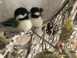 Two Felted Chickadees