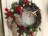 Rustic/Patriotic Wreath with a Rustic Star