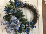 Blue and Silver Wreath/Hanukkah Wreath