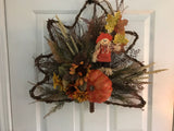 Maple Leaf grapevine wreath/Scarecrow