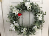 White hydrangeas/Lambs Ear