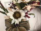 Love & Laughter Cranberry with Burlap Buffalo Plaid Bow