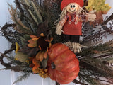 Maple Leaf grapevine wreath/Scarecrow