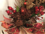 Brown Poinsettias with fruit and berries