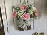 Pink Dahlias in a Basket