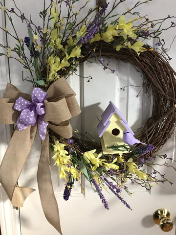 Yellow and Lavender bird house