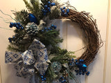 Blue and Silver Wreath/Hanukkah Wreath