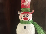 Snowman on a Vase/candy ribbon