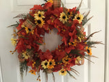 Maple Leaves/Sunflowers/Evergreens Centerpiece