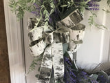 Lavender/Lambs Ear/Home Sweet Home/Birch Tree Bow