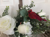 Roses-Baby’s Breath-Cardinals