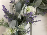 Lambs Ear, Eucalyptus, white Hydrangeas and Lavender