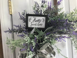 Lavender/Lambs Ear/Home Sweet Home/Birch Tree Bow