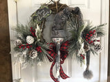 Snowman in Grey #2 Grapevine Wreath