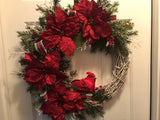 Red Poinsettias Wreath