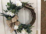 White Hydrangeas/Welcome