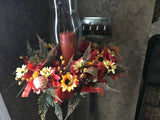 Maple Leaves/Sunflowers/Evergreens Centerpiece