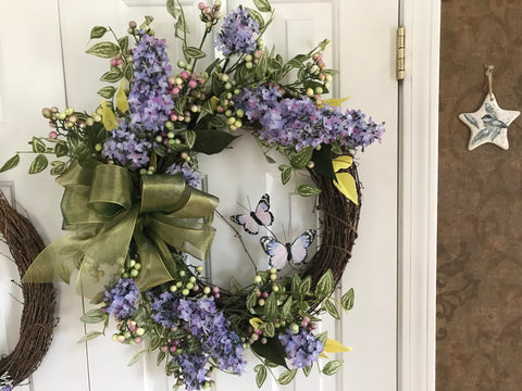 Lilacs Two Lavender Butterflies