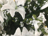 36” White lily grapevine wreath