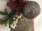 Have Yourself a Merry Little Christmas tin with a bronze ornament