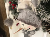 Snowman in Grey Evergreen Wreath