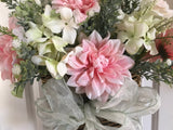 Pink Dahlias in a Basket