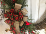 24” Grapevine wreath/evergreens