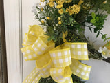 Three Chicks Yellow Plaid Bow