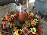 Maple Leaves/Sunflowers on a straw wreath