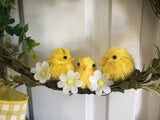 Three Chicks Yellow Plaid Bow